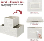 GRANNY SAYS Closet Organizer Bins with Label Holder, Fabric Storage Baskets, Foldable Storage Bins for Living Room, Decorativ