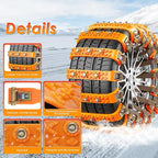 Fohil 8 Pack Snow Chains, Adjustable Portable Tire Chains for Car Truck SUV, Universal Thickened Emergency Snow Tyre Chains (