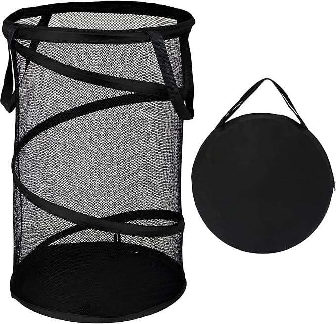 BATTOO Collapsible Laundry Basket Foldable Mesh Pop Up Hamper with Handles for Laundry Room, Bathroom, Kids Room, College Dor