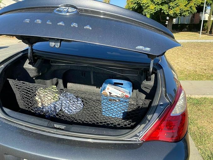 Rear Trunk Organizer Cargo Net for Toyota Solara 2004-2008 - Envelope Style Cargo Net for Coupe - Premium Mesh Car Trunk