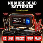 Bullseye Safety XL 1000A Car Battery Jump Starter Box with Jumper Cables, 12V Car Jump Starter Portable Booster for 6.0L Gas