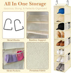 VERONLY Hanging Shoe Organizer for Closet with 8 Shelves,Mesh Pockets-Wider Hanging Shelves for Shoes,Clothes,Hats With Sturd
