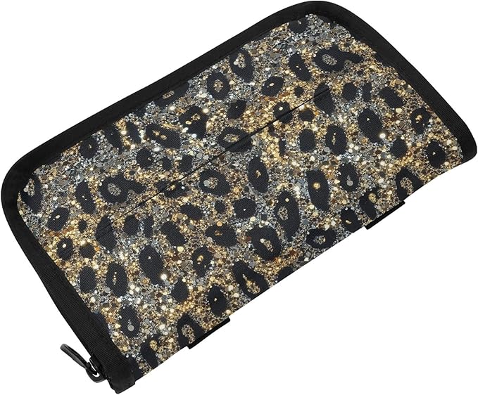 Car Tissue Holder Car Visor Organizer Tissue Box Holder for Car Sun Visor Organizer with Car Vehicle Accessories Essentials Interior for Women Men Sparkling Leopard Print