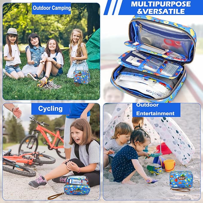 Portable Travel First Aid Kit for Kids and Adults, 143 Pieces All-Purpose Emergency First Aid Kit for Home, Car, Diaper Bag, 