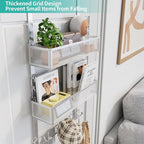 HapiRm Over The Door Hanger with Coat Hooks and 2 Baskets, Rustproof & Waterproof Over The Door Hooks, Storage Organizer for 