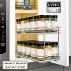 LYNK PROFESSIONAL® Pull Out Spice Organization for Cabinets - 6-3/8 inch Wide – Spice Rack for Inside Cabinets, Slide Out Spi