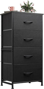 WLIVE Dresser with 4 Drawers, Fabric Storage Tower, Organizer Unit for Bedroom, Hallway, Entryway, Closets, Sturdy Steel Fram