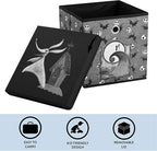 The Nightmare Before Christmas Collapsible Storage Cube with Removable Lid,10"x10"x10" Fabric Organizer Bin for Essentials