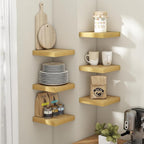 8 Inch Square Floating Shelves for Wall 3 Pack, 8"D Wood Grain Bathroom Shelves with Invisible Brackets, Easy Install Enginee
