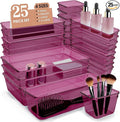 Kitchen Desk Drawer Organizers Storage for Office, Small Acrylic Vanity Trays Makeup for Drawer Bathroom Plastic Make up Orga