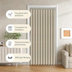 Jilron 100% Blackout Fabric Folding Door Curtain with Magnetic Closure - Accordion Style for Sliding Doors, Closets,Wardrobe 