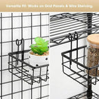 ANZOME 2-Pack Wire Wall Baskets - Sturdy Gridwall Accessories for Display & Storage, Rust-Proof Hanging Organizer for Kitchen