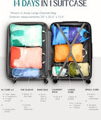 TRIPPED XL Compression Packing Cubes — 7-Piece Set for Checked Luggage | Extra-Large (15.7"×11"×4") + Large + Small + Tube + 