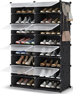 HOMIDEC Shoe Rack, 8 Tier Shoe Storage Cabinet 32 Pair Plastic Shoe Shelves Organizer for Closet Hallway Bedroom Entryway