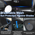 3PCS Car Window Shades Front Windshield Sun Shade Foldable Window Shade Custom Fit for 2012-2024 Tesla Model S Accessories Car Shades for Front Windows Anti-UV Rays Block Heat
