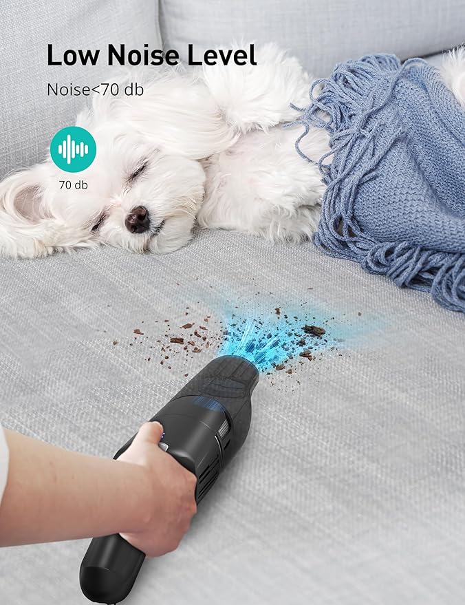 Aspiron Cordless Handheld Vacuum, 24KPA Powerful Car Vacuum, 2-Speed, 2 Charging Methods, Wireless Charger, Ergonomic Handle,