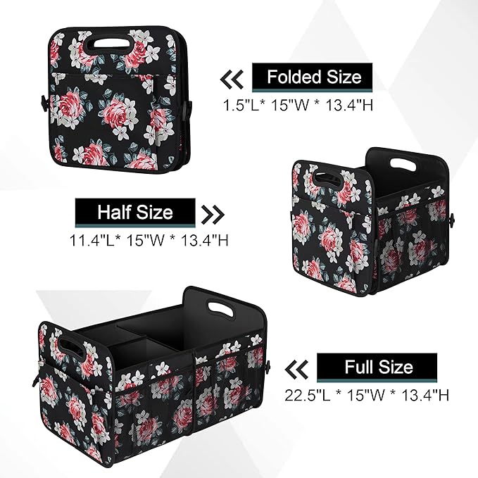Femuar Car Trunk Organizer,Car Storage Organizer with 72L Large Capacity Waterproof Collapsible and 11 Pockets,Trunk Organizer