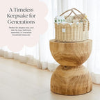 BEBE BASK Premium Baby Diaper Caddy Organizer - Handmade & Award-Winning Scalloped Rattan Basket - Luxury Diaper Caddy Basket