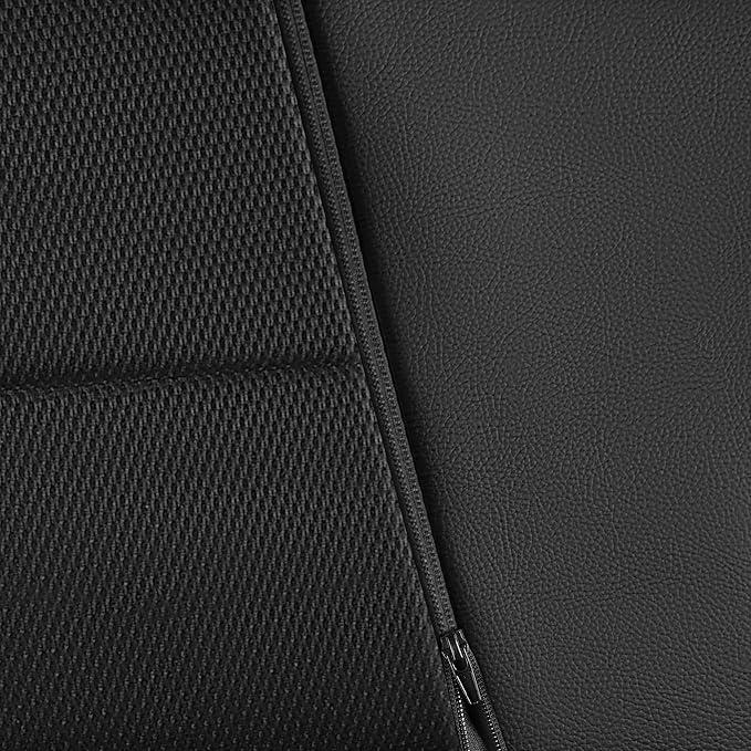 CAR PASS Leather Back Seat Cover, Breathable Mesh Universal Bench Seat Cover, Super 5mm Composite Sponge Inside, Airbag Compa