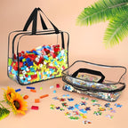 6 Packs Large Toy Storage Bags with Labels, Reusable Clear PVC Board Game Storage, Travel Waterproof Organizer Bags with Zipp