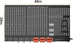 TORACK Metal Pegboard Wall Organizer System for Garage, 109PCS Kit with Pegboard Bins, Hooks, Peg Locks, Black Steel