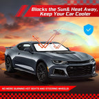 ARISMOTOR Windshield Sun Shade for Ch-evrolet Chevy Camaro 2016-2024, Custom Fit Foldable Front Window Sunshade Sun Visor Protector, Block UV Rays Keep Your Car Cooler
