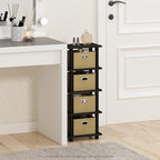Furinno LACi 4-Bins System Rack, 11.3(W) x 28.8(H) Inch, Espresso/Black