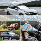 3PCS Car Window Shades Front Windshield Sun Shade Foldable Window Shade Custom Fit for 2023 KIA sportage Accessories Car Shades for Front Windows Anti-UV Rays Block Heat