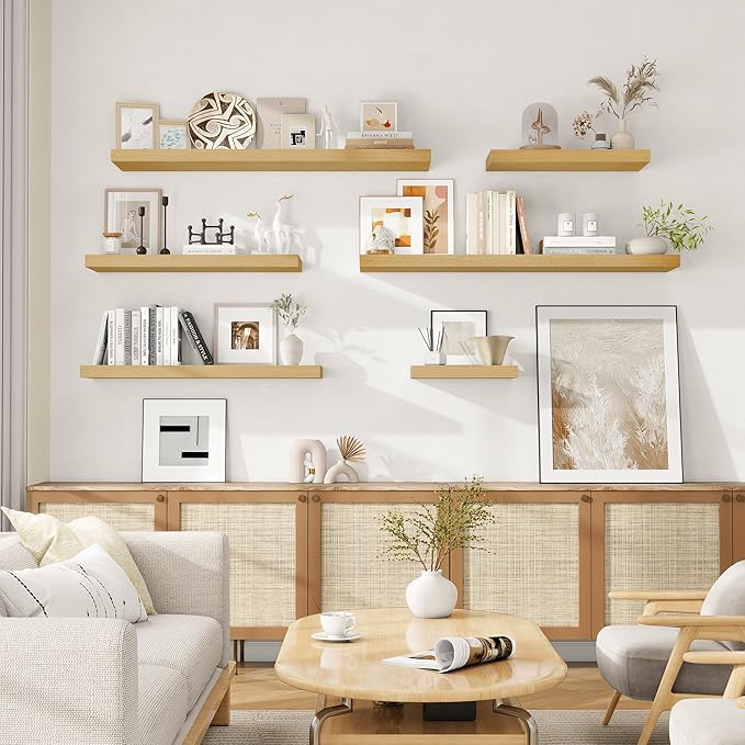 Fun Memories Floating Shelves 32 Inch Long, 9.3Inch Deep Floating Shelves for Wall, Extra Deeper & Thicker Wall Mounted Stora