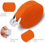 Riakrum 15 Pack 16 Feet Lashing Straps Adjustable Kayaks Tie Down Cam Buckle Straps with Buckles up to 250lbs for Cargo, Luggage, Motorcycles, Truck, Car Roof Rack, Sup Surfboard(Orange)