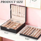 BEWISHOME Jewelry Box Organizer, 2-Layer Necklace Organizer Box, Modern Style Necklace And Bracelet Storage Case, Necklace Ca