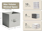 LayerSpace 4 Pack Foldable Fabric Closet Storage Bins, 11Inch Organizer Cubes with Handles, Linen Storage Boxes for Clothes, 