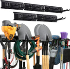 TIDYME Garage Tool Organizer Wall Mount - 80 inches - Sturdy Storage Rack with Adjustable Hooks, Anti-Rust - Easy Installatio