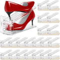 Shoe Slots Organizer 20 Pack - Shoe Stackers, 3 Levels Adjustable, Space Savers 50%, Double Layer Holders for Closet (Transpa