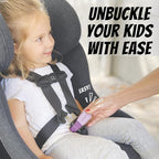 UnbuckleMe Car Seat Buckle Release Tool (As Seen on Shark Tank) - Easy Opener Aid for Arthritis, Long Nails, Older Kids - Button Pusher for Infant, Toddler Car Seats (2 Pack, Pink & Purple)