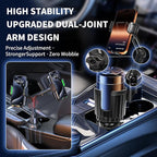 YUHENG Upgraded Cup Holder Phone Mount for Car - Permanent Screw-Fixed Base (No Wobble), Offset Space-Saving Design,Universal