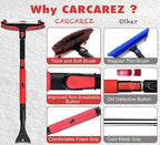 CARCAREZ 39" Extendable Car Snow Brush and Ice Scraper, Windshield Window Ice Snow Removal Snow Broom with Foam Grip 180° Pivoting Brush Head Snow Scraper for Car Auto Truck SUV