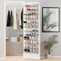 Whitmor 36 Pair Over The Door Shoe Organizer, 12 Tier Hanging Shoe Organizer, Heavy Duty Metal & Mesh Shoe Holder, Hanging Sh