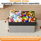 Large Toy Storage Box with Lid Upgraded Toy Storage Chest Organizer with Divider Foldable Toy Bin for Kids Boys Girls Playroo