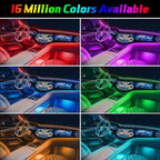 Car LED Lights Interior Light, 10 in 1 Car Ambient Lighting Kits with 315in Fiber Optic, APP Control, Car Accessories Multicolor RGB Neon Car LED Strip Lights with Music Sync Mode and DIY Mode