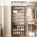 YATINEY 10 Tier Shoe Rack, Large Capacity Shoe Storage Organizer Holds 40 Pairs, Sturdy and Stable, for Entryway, Hallway, Cl