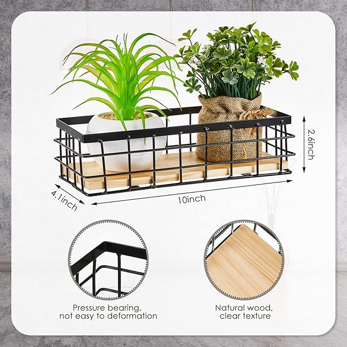 Funrous 2 Pcs Metal Small Wire Basket Wall Hanging Wire Basket Hang Small Bathroom Kitchen Storage Organizer Toilet Paper Mes