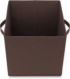 Casafield Set of 6 Collapsible Fabric Cube Storage Bins, Brown - 11" Foldable Cloth Baskets for Shelves, Cubby Organizers & M