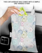 Car Trash Can, Durable Hanging Car Trash Garbage Bag, Cute Automotive Garbage Cans Organizer, Colorful Mandala Pattern
