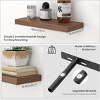 Heimlove Floating Shelves for Wall,16 inchs Shelf for Small Bathroom,Mounted Storage & Display Wood Shelves for Bedroom,Livin