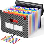 ABC life 12-Pocket Accordion File Organizer, Expandable File Folder with Colorful A-Z Tabs, Portable Bill & Receipt Organizer