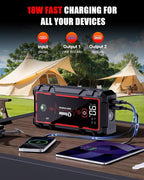 Jump Starter, 5000A Car Battery Jumper Starter Portable, Jump Box Battery Booster with 3 Modes Flashlight, Jumper Cables