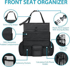 Elantrip Car Front Seat Organizer, Back Seat Storage with Adjustable Straps Truck Seat Organizers for Delivery Drive, Office File, Passenger Seat