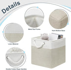 Posprica 11×11 Storage Cubes, Collapsible Storage Bins Organizer for Closet, Fabric Storage Box with Cotton Rope Handles, Dec
