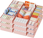 DIMJ Drawer Organizer Clothes, 24 Pack Dresser Organizer, Foldable Closet Organizers and Storage, Fabric Dresser Bins, Drawer